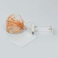 Holiday lighting on ultra thin copper wire 3AA battery operated led string light