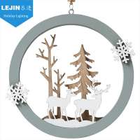 Christmas moose led shadow box wooden frame LED hanging lights for home decoration